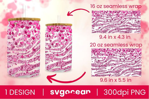 Valentines Can Glass | Libbey Glass | Beer Can Sublimation SvgOcean 