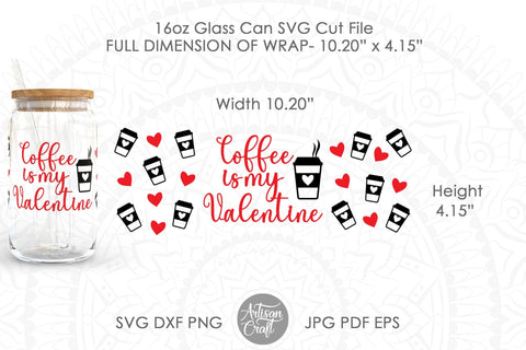 Valentines Can Glass Wrap SVG file bundle SVG Artisan Craft SVG 