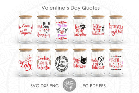 Valentines Can Glass Wrap SVG file bundle SVG Artisan Craft SVG 