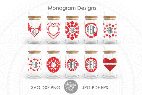 Valentines Can Glass Wrap SVG file bundle SVG Artisan Craft SVG 