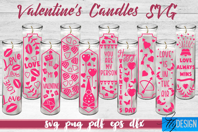Valentine’s Candles SVG Bundle | Love SVG | Candles Design SVG SVG Fly Design 