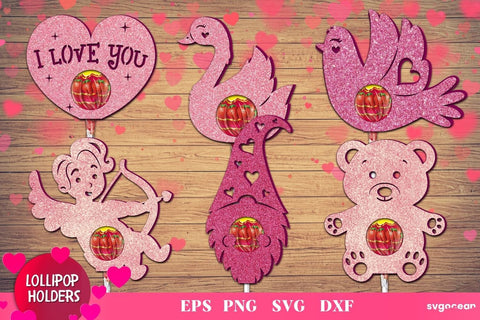 Valentines Candy Holders | Lollipop Holders | Svg Bundle | Cut File SVG SvgOcean 