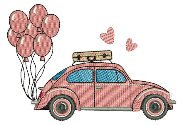 Valentines Car Embroidery Designs, Beetle Love, Valentine's day Embroidery Designs Embroidery/Applique DESIGNS NextEmbroidery 