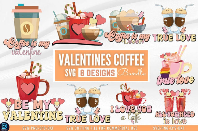 Valentines Coffee SVG Bundle SVG DESIGNISTIC 