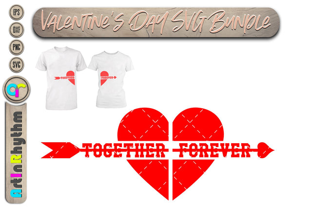 Valentines Couple Heart shirt, Love Heart and arrow svg SVG Artinrhythm shop 