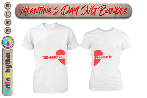 Valentines Couple Heart shirt, Love Heart and arrow svg SVG Artinrhythm shop 