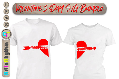 Valentines Couple Heart shirt, Love Heart and arrow svg SVG Artinrhythm shop 