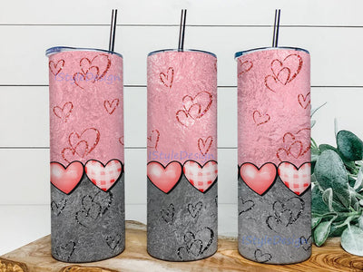 Valentine's Day 20oz Skinny Tumbler PNG Sublimation Design, Seamless Tumbler Design, Digital Download Sublimation iStyleDesign 