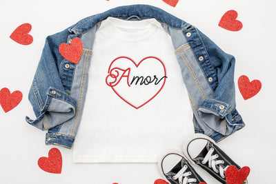 Valentine's Day Amor Script Heart Embroidery Embroidery/Applique DESIGNS Designed by Geeks 