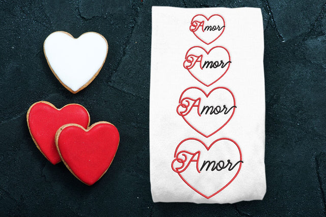 Valentine's Day Amor Script Heart Mini Embroidery Embroidery/Applique DESIGNS Designed by Geeks 