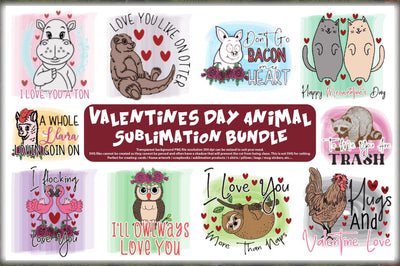Valentines Day Animal Sublimation Bundle Sublimation Jagonath Roy 