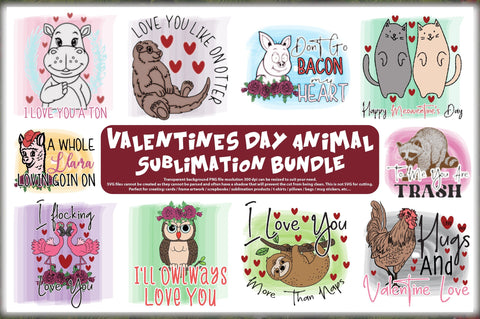 Valentines Day Animal Sublimation Bundle Sublimation Jagonath Roy 