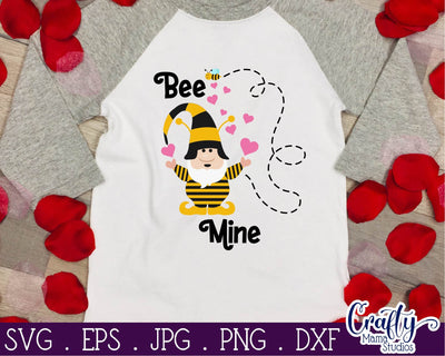 Valentine's Day - Bee Mine - Gnome Svg SVG Crafty Mama Studios 