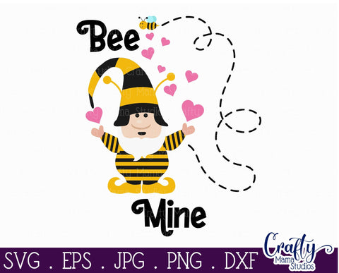 Valentine's Day - Bee Mine - Gnome Svg SVG Crafty Mama Studios 