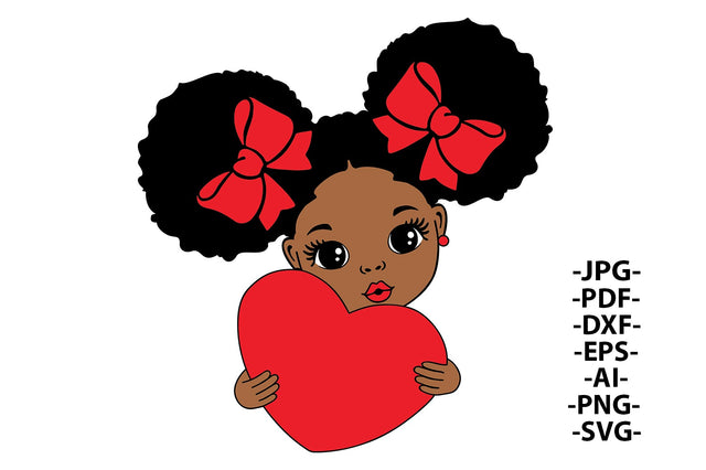 Valentines Day Black Svg, Afro Woman Valentine Svg, Heart Svg, Puff Hair Svg, Love Baby Svg, Melanin SVG, Black Girl Svg, Glitter Png Files SVG 1uniqueminute 