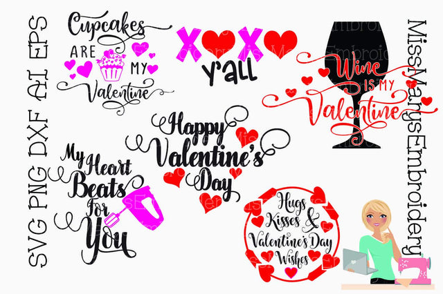 Valentine's Day Bundle SVG MissMarysEmbroidery 
