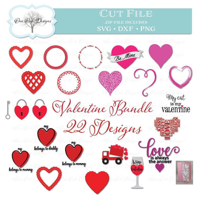 Valentine's Day Bundle SVG One Oak Designs