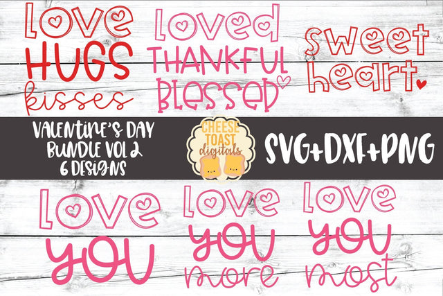 Valentine's Day Bundle Vol 2 - SVG PNG DXF Cut Files SVG Cheese Toast Digitals