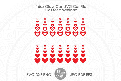 Valentines Day can glass SVG for 16oz beer can glass SVG Artisan Craft SVG 