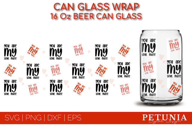 VALENTINES DAY CAN GLASS WRAP SVG | BEER CAN GLASS SVG Petunia Digital Design 