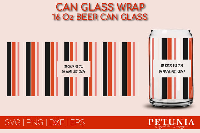 VALENTINES DAY CAN GLASS WRAP SVG | BEER CAN GLASS SVG Petunia Digital Design 