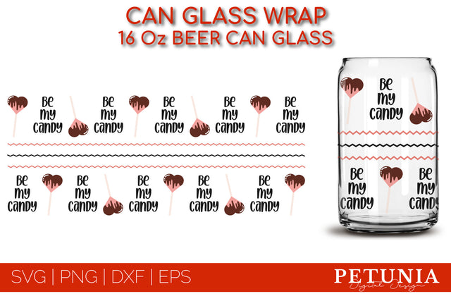 Valentines Day Can Glass Wrap SVG | Beer Can Glass SVG Petunia Digital Design 