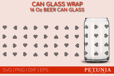VALENTINES DAY CAN GLASS WRAP SVG | BEER CAN GLASS SVG Petunia Digital Design 