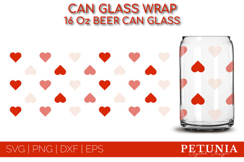 Valentines Day Can Glass Wrap SVG BUNDLE | Beer Can Glass SVG Petunia Digital Design 