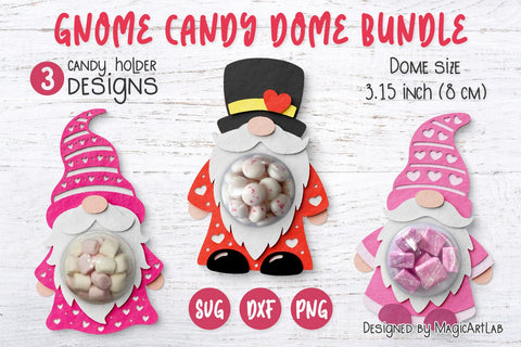 Valentines Day Candy Holder Bundle | Valentines Gnome Bundle 3D Paper MagicArtLab 