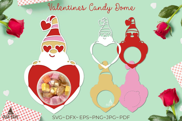 Valentines day candy holder | Gnome candy dome 3D Paper Olga Boat Design 
