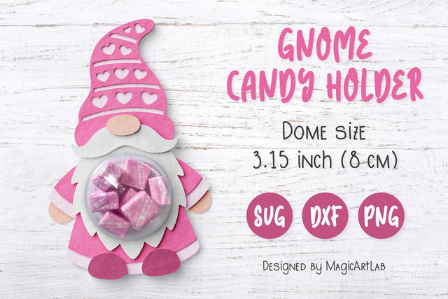 Valentines Day Candy Holder | Gnome Candy Holder SVG 3D Paper MagicArtLab 