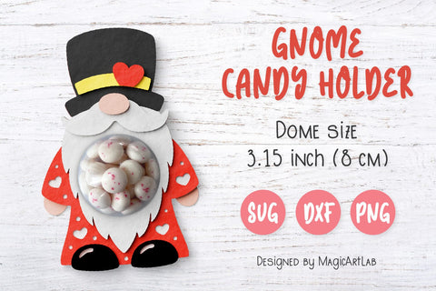 Valentines Day Candy Holder | Gnome Candy Holder SVG 3D Paper MagicArtLab 