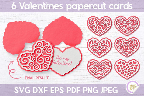 Valentines Day Cards | Valentines Cards SVG cut file 3D Paper MagicArtLab 