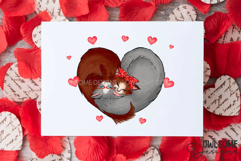 Valentine's Day Cat Couple Love PNG Design Sublimation Owlsome.Designs 