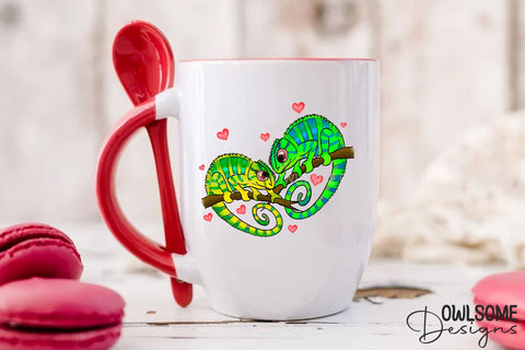Valentine's Day Chameleon Couple Love Sublimation Owlsome.Designs 