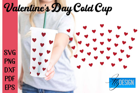 Valentine's Day Cold Cup | Valentine's Day Wrap SVG | Cold cup SVG v.1 SVG Fly Design 