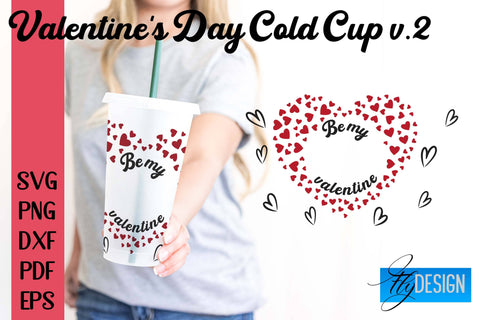 Valentine's Day Cold Cup | Valentine's Day Wrap SVG | Cold cup Wrap SVG v.2 SVG Fly Design 