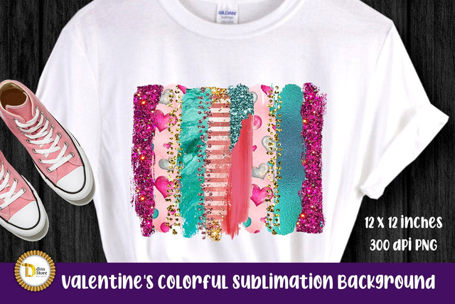 Valentine's Day Colorful Sublimation Background Sublimation Dina.store4art 