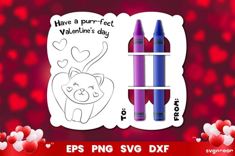 Valentines Day Coloring Card | Svg Bundle | Crayon Cards SVG SvgOcean 
