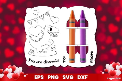 Valentines Day Coloring Card | Svg Bundle | Crayon Cards SVG SvgOcean 