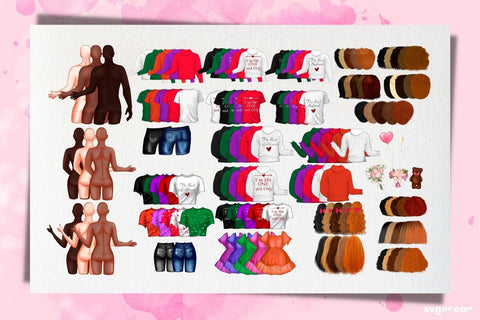 Valentines Day Couple Clipart Bundle | People Creator Sublimation SvgOcean 