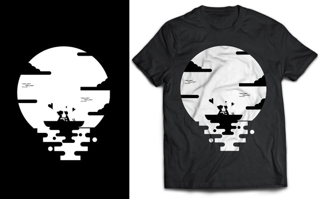 Valentine's Day Couple in Boat T-shirt SVG naemmiah021 