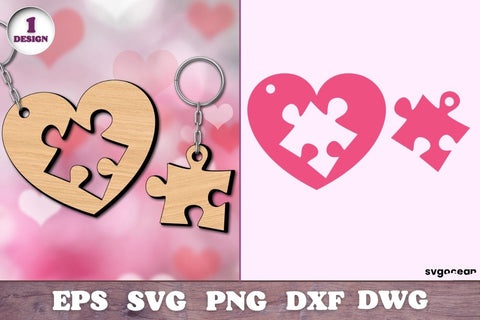 Valentines Day Couple Keychain Laser Cut File SVG SvgOcean 