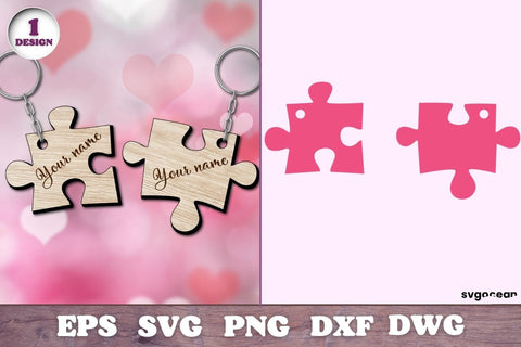 Valentines Day Couple Keychain Laser Cut File SVG SvgOcean 
