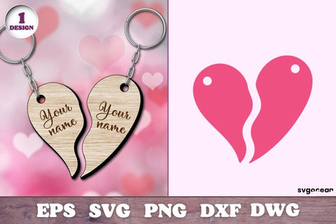 Valentines Day Couple Keychain Laser Cut File SVG SvgOcean 