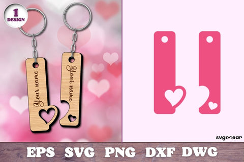 Valentines Day Couple Keychain Laser Cut File SVG SvgOcean 
