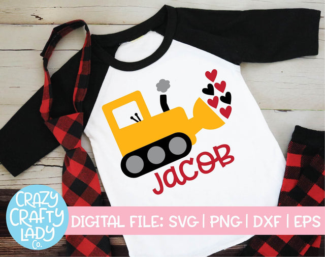 Valentine's Day Digger | Construction SVG Cut File SVG Crazy Crafty Lady Co. 