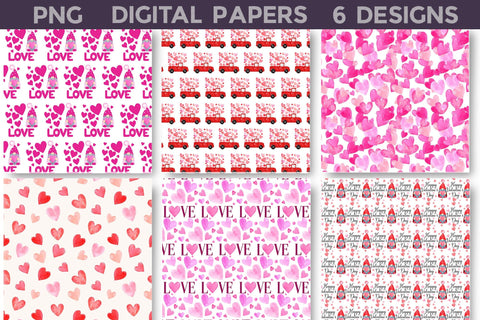 Valentines Day Digital Paper | Heart seamless pattern Digital Pattern WatercolorColorDream 