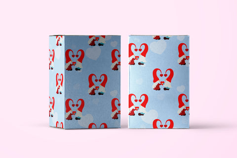 Valentines day digital paper. Valentines Gnome patterns. PNG SVG Angelina Semenova 