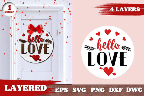 Valentines Day Door Hanger Multilayered Laser Cut File SVG SvgOcean 